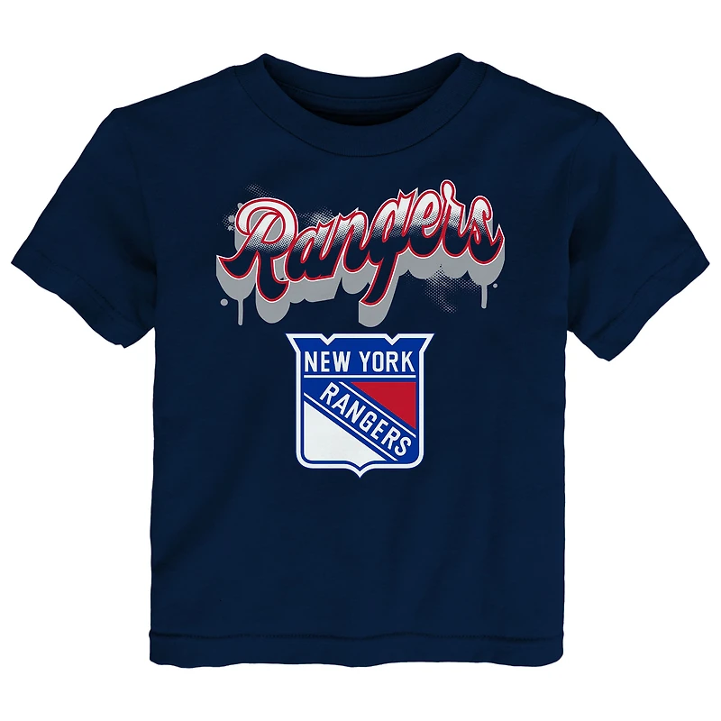 T-shirt bleu marine avec inscription Bubbly des Rangers de New York pour tout-petits