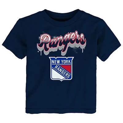T-shirt bleu marine avec inscription Bubbly des Rangers de New York pour tout-petits