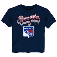 T-shirt bleu marine avec inscription Bubbly des Rangers de New York pour tout-petits