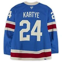Tye Kartye New York Rangers Game-Used #24 Blue Alternate Jersey vs. Buffalo Sabres on April 8, 2026