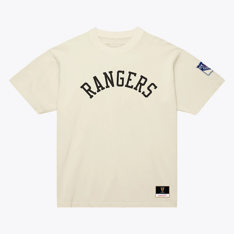 T-shirt unisexe Mitchell & Ness crème New York Rangers à motif arqué