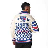 Pull unisexe zippé en jacquard crème New York Rangers de The Wild Collective