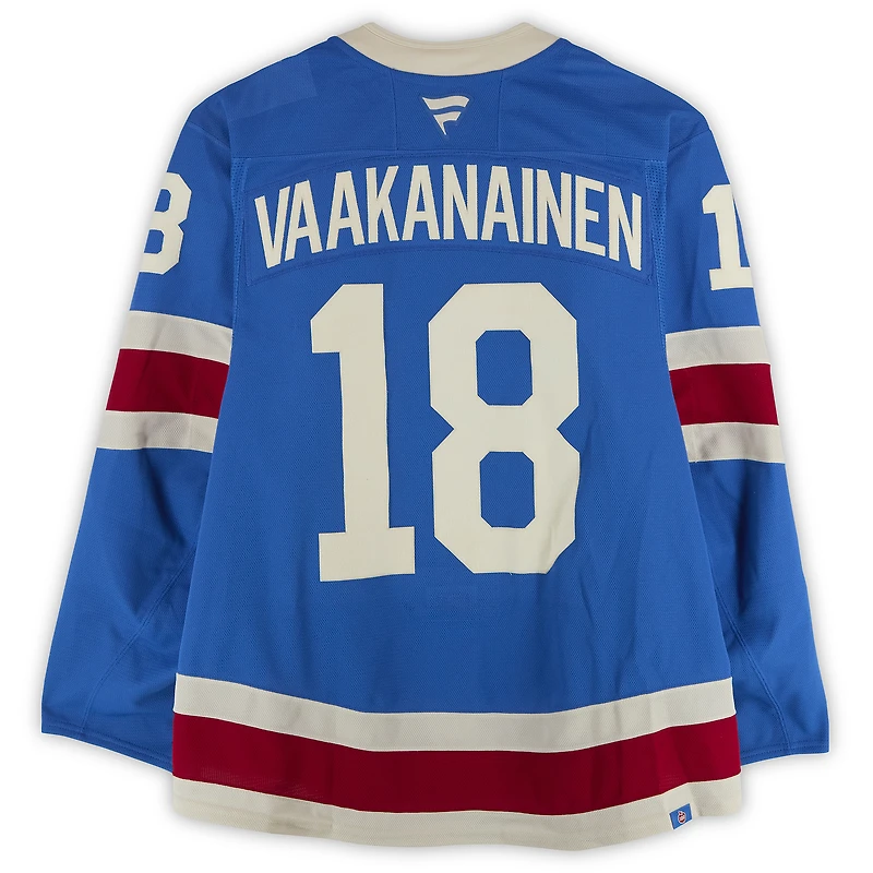 Urho Vaakanainen New York Rangers Game-Used #18 Blue Centennial Jersey contre les Bruins de Boston le 26 janvier 2026