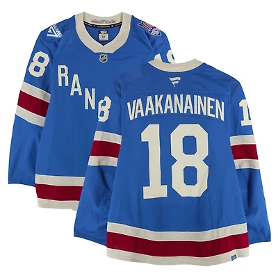 Urho Vaakanainen New York Rangers Game-Used #18 Blue Centennial Jersey vs. Boston Bruins on January 26, 2026