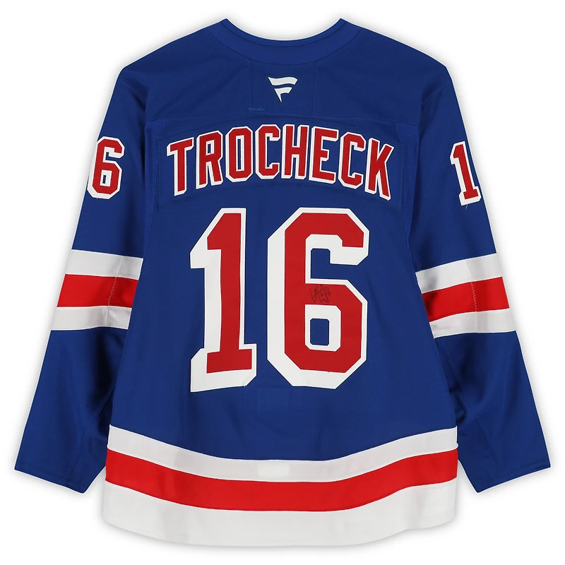 Vincent Trocheck New York Rangers Autographed Game-Used #16 Blue Jersey vs. Utah Hockey Club on October 12, 2024