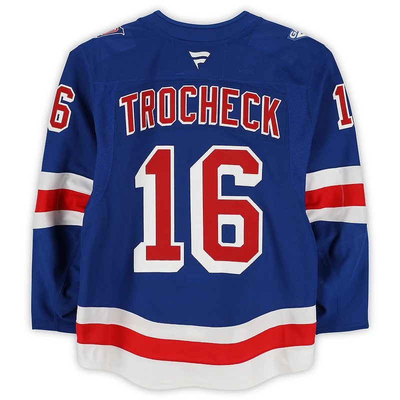 Vincent Trocheck New York Rangers Game-Used #16 Blue Set 2 Jersey from the 2025-26 NHL Season