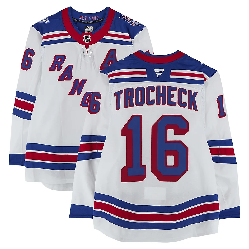 Vincent Trocheck New York Rangers Game-Used #16 White Set 3 Jersey from the 2025-26 NHL Season