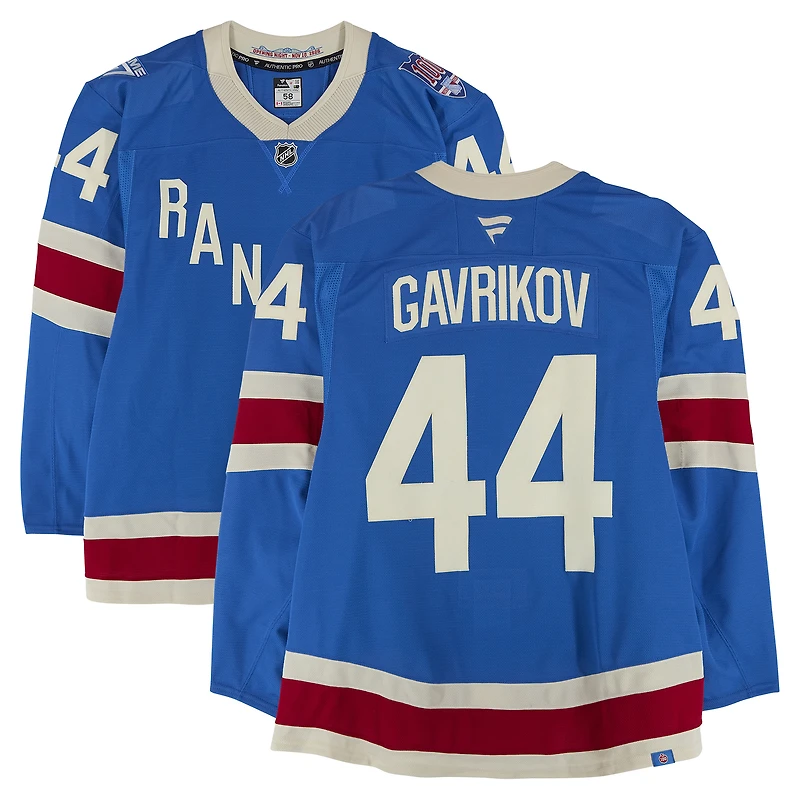 Vladislav Gavrikov New York Rangers Game-Used #44 Blue Alternate Jersey vs. Buffalo Sabres on April 8, 2026