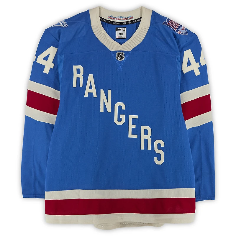 Vladislav Gavrikov New York Rangers Game-Used #44 Blue Alternate Jersey vs. Buffalo Sabres on April 8, 2026