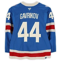 Maillot bleu du centenaire n° 44 porté par Vladislav Gavrikov des Rangers de New York contre les Maple Leafs de Toronto le 5 mars 2026