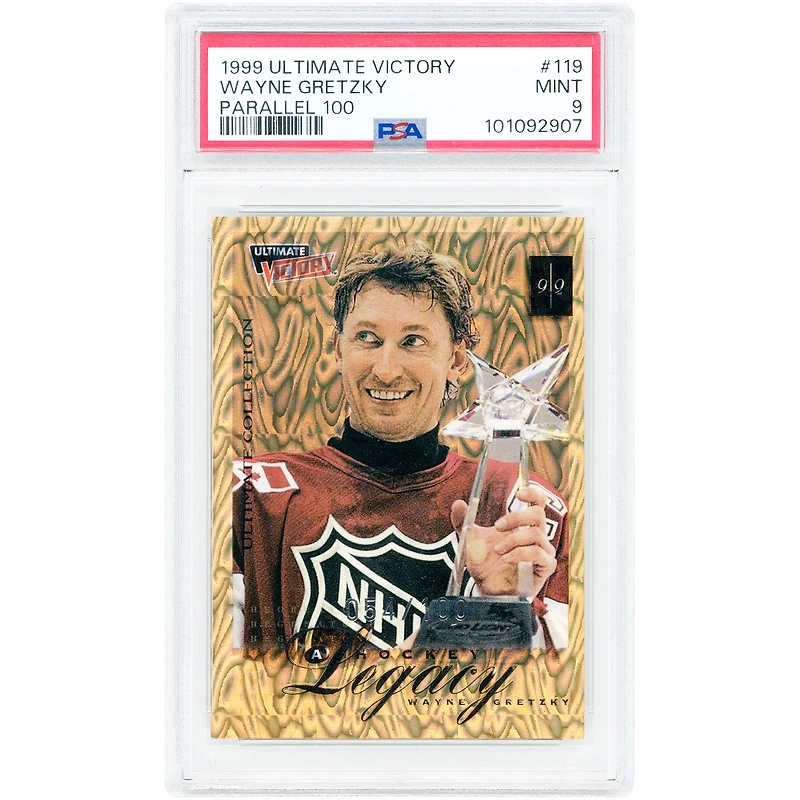 Wayne Gretzky New York Rangers 1999-00 Upper Deck Ultimate Victory Ultimate Collection Parallel 100 A Hockey Legacy #119 #54/100 PSA Authenticated 9 Card