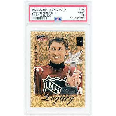 Wayne Gretzky New York Rangers 1999-00 Upper Deck Ultimate Victory Ultimate Collection Parallel 100 A Hockey Legacy #119 #54/100 PSA Authenticated 9 Card