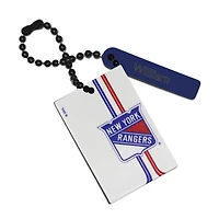 Étiquette de sac rectangle en cuir personnalisée des Rangers de New York blancs