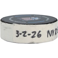 Will Borgen New York Rangers Game-Used Goal Puck from March 2, 2026 vs. Columbus Blue Jackets