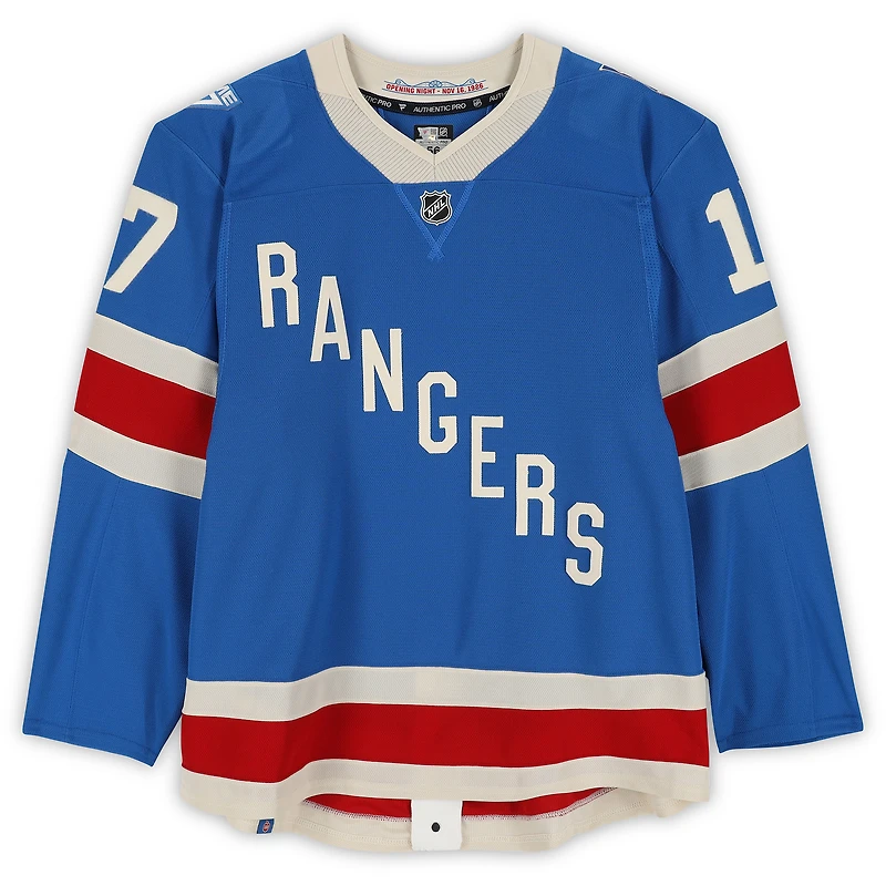 Will Borgen New York Rangers Game-Used #17 Blue Centennial Set 2 Jersey from Multiple Games Between December 10, 2025 & January 8, 2026