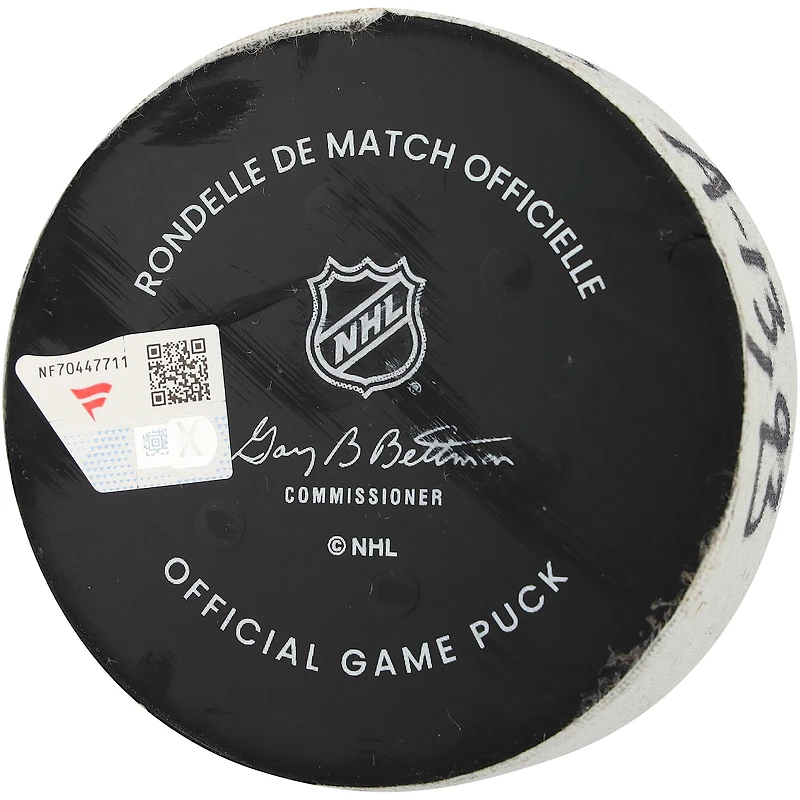 Will Cuylle New York Rangers Game-Used Goal Puck from March 5, 2026 vs. Toronto Maple Leafs - Second of Two Goals Scored