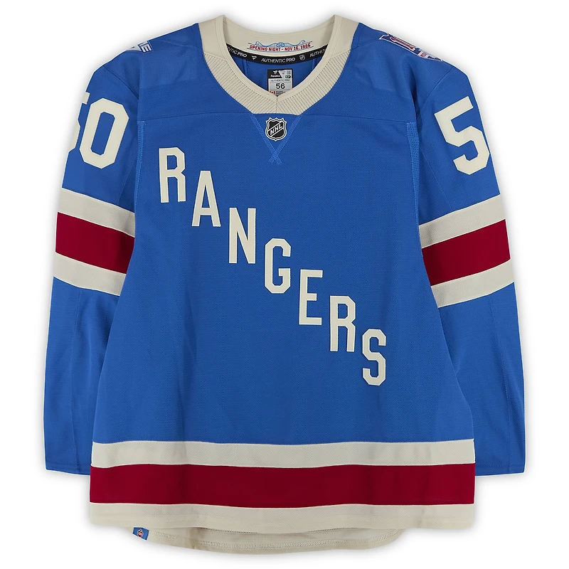 Will Cuylle New York Rangers Game-Used #50 Blue Alternate Jersey vs. Buffalo Sabres on April 8, 2026