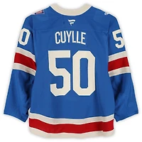 Maillot bleu n° 50 des Rangers de New York, porté par Will Cuylle lors de plusieurs matchs entre le 10 décembre 2025 et le 8 janvier 2026.