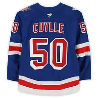 Maillot bleu n° 50 porté par Will Cuylle des Rangers de New York lors de la saison 2025-2026 de la LNH.