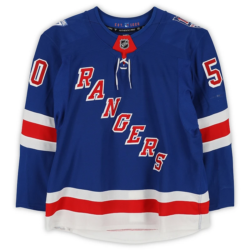 Will Cuylle New York Rangers Game-Used #50 Blue Set 2 Jersey from the 2025-26 NHL Season