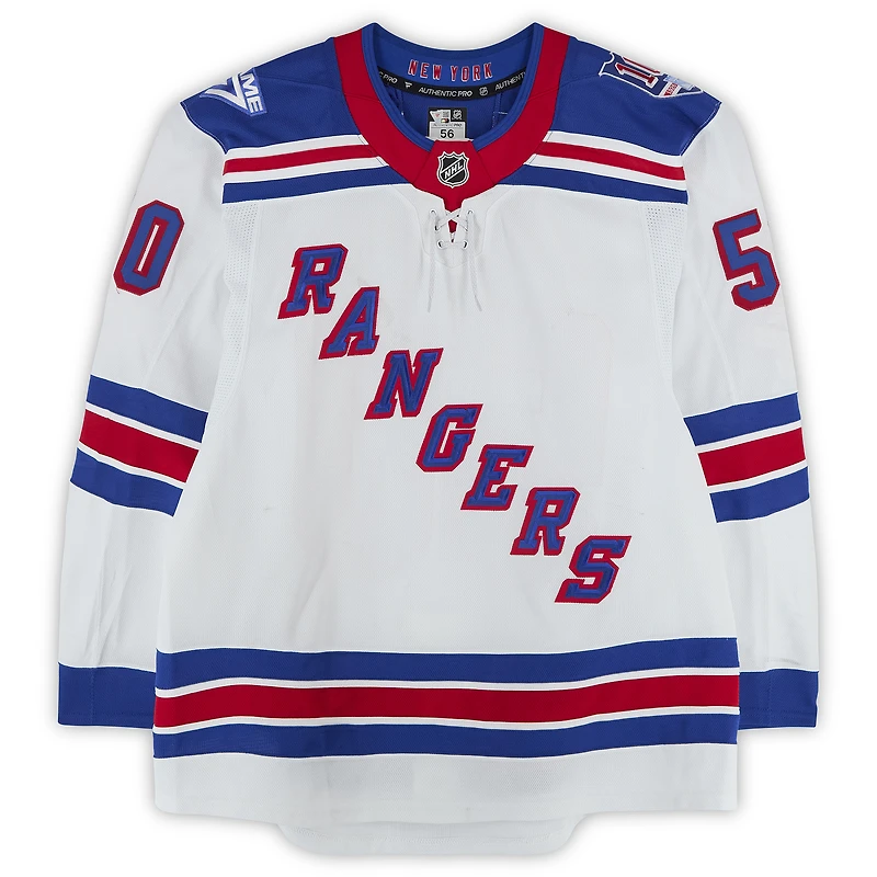 Maillot blanc n° 50 porté par Will Cuylle des Rangers de New York lors de la saison 2025-2026 de la LNH.