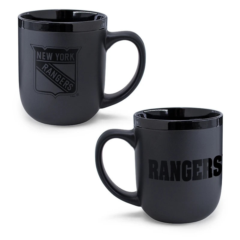Tasse WinCraft New York Rangers 48 cl en céramique noire ton sur ton
