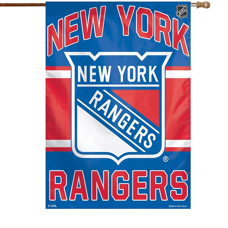 Bannière verticale simple face WinCraft New York Rangers, logo principal 28" x 40".