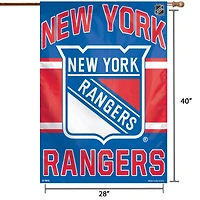 Bannière verticale simple face WinCraft New York Rangers, logo principal 28" x 40".