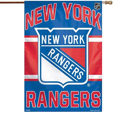 Bannière verticale simple face WinCraft New York Rangers, logo principal 28" x 40".