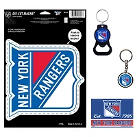 Lot de 4 porte-clés et aimants WinCraft New York Rangers