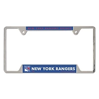 Cadre de plaque d'immatriculation en métal chromé WinCraft New York Rangers