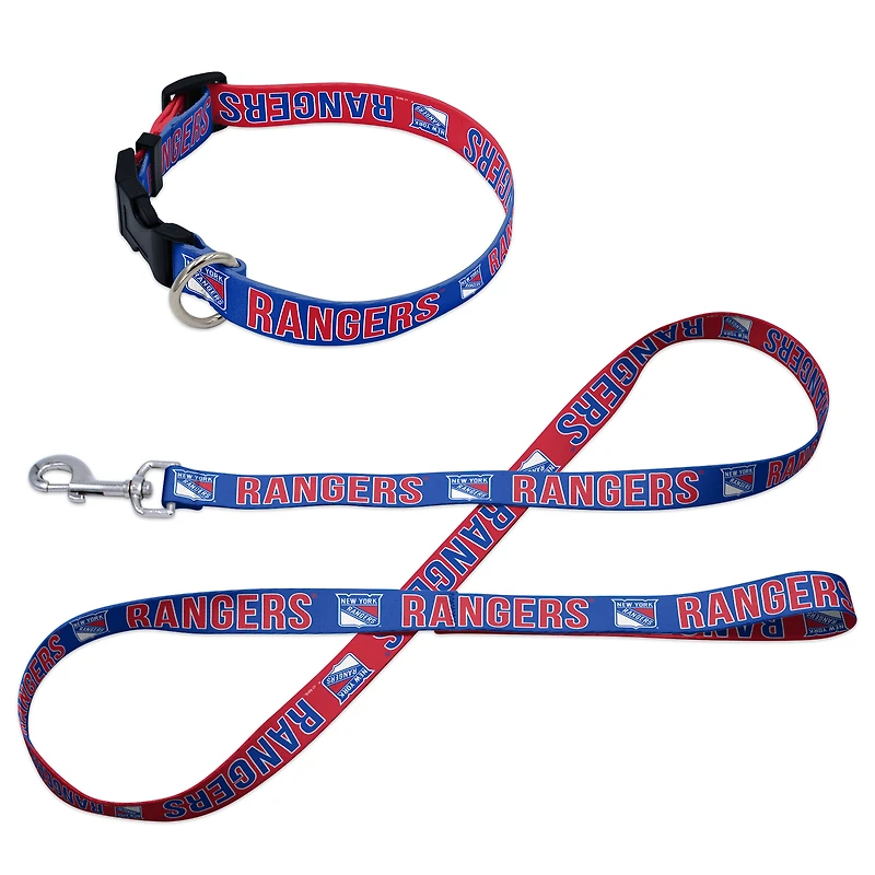 Ensemble laisse et collier pour animaux de compagnie WinCraft New York Rangers