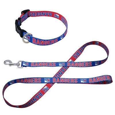 Ensemble laisse et collier pour animaux de compagnie WinCraft New York Rangers