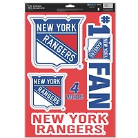 Feuille d'autocollants multi-usages WinCraft New York Rangers Primary 11'' x 17''