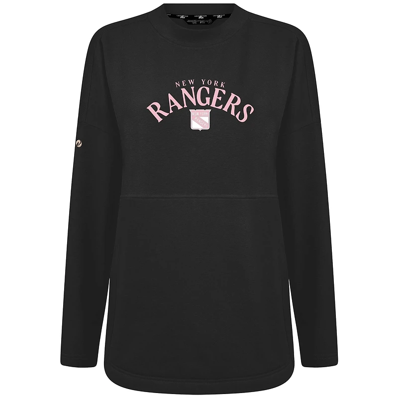Sweat-shirt à col roulé arqué Beaudry pour la fête des mères Rangers de New York femmes Levelwear, noir
