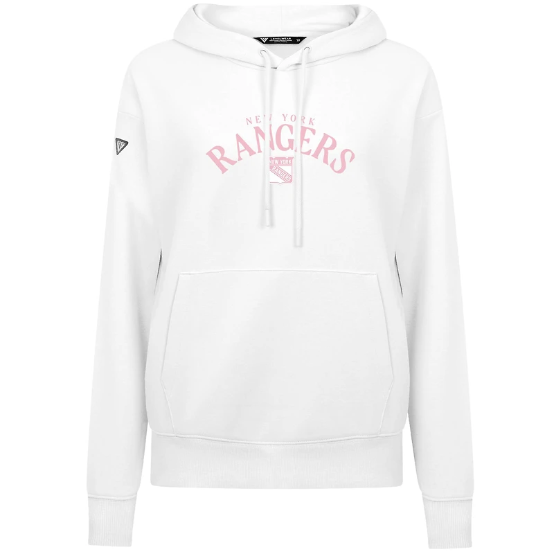 Women's Levelwear  White New York Rangers Mother's Day Adorn Pullover Hoodie