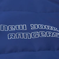 Women's Mitchell & Ness  Blue New York Rangers Cropped Full-Zip Puffer Vest
