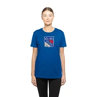 T-shirt à imprimé floral New Era bleu York Rangers pour femme