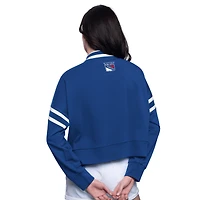 Sweat-shirt court Power Play bleu pour femme des Rangers de New York