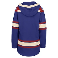 Women's '47  Blue New York Rangers Superior Lacer Pullover Hoodie