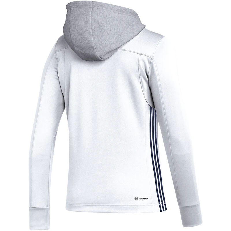 Women's adidas White New York Rangers Refresh Skate Lace AEROREADY Pullover Hoodie