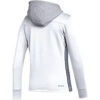 Women's adidas White New York Rangers Refresh Skate Lace AEROREADY Pullover Hoodie