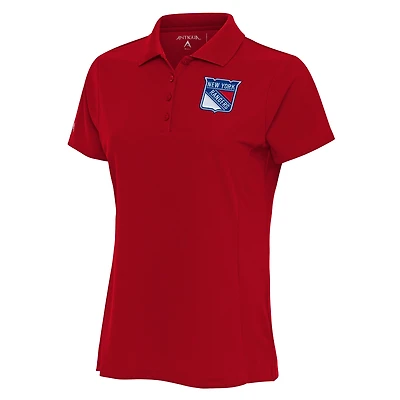 Women's Antigua Red New York Rangers Team Logo Legacy Pique Polo