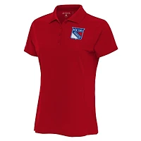 Polo piqué Legacy rouge Antigua pour femme, logo de l'équipe des New York Rangers.