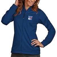 Veste de golf Antigua Royal New York Rangers pour femme, fermeture éclair intégrale
