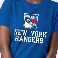 Women's Champion  Blue New York Rangers Wordmark Lockup T-Shirt