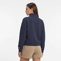 Sweat-shirt à col zippé Champion bleu marine New York Rangers pour femme