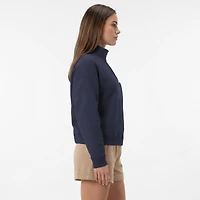 Women's Champion  Navy New York Rangers Powerblend Quarter-Zip Sweatshirt