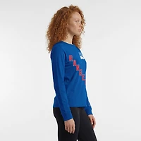 Women's Champion  Royal New York Rangers 2-Hit Long Sleeve T-Shirt