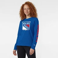 T-shirt à manches longues Champion Royal New York Rangers pour femmes (2 coups)